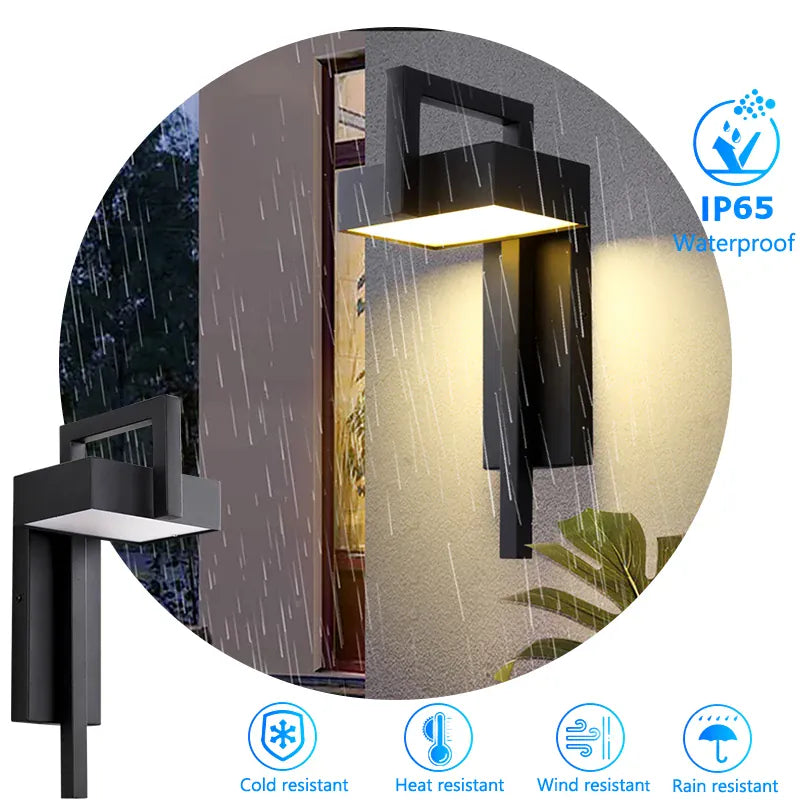 Verthara Premium Black Stainless Steel Outdoor Wall Light