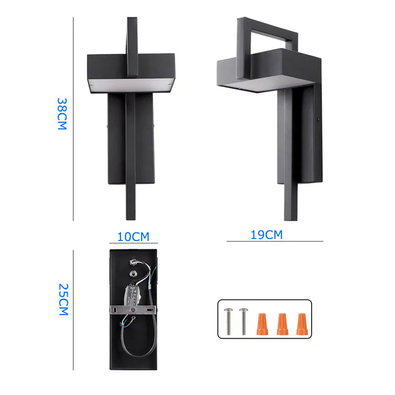 Verthara Premium Black Stainless Steel Outdoor Wall Light