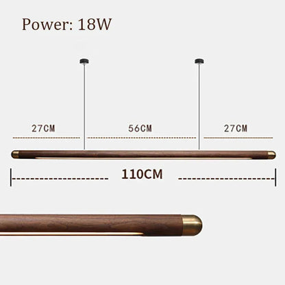 Verthara Premium Black Walnut & LED Strip Pendant Light Walnut 110cm / Cool  white