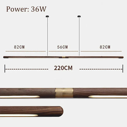 Verthara Premium Black Walnut & LED Strip Pendant Light