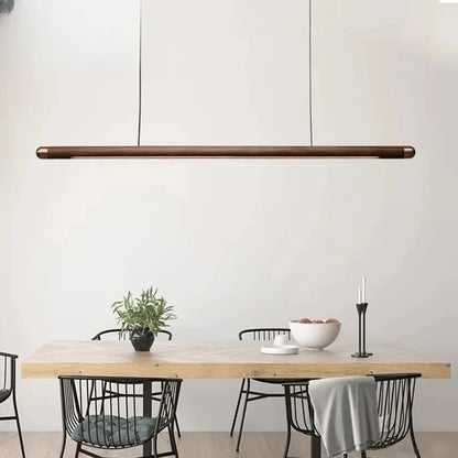 Verthara Premium Black Walnut & LED Strip Pendant Light