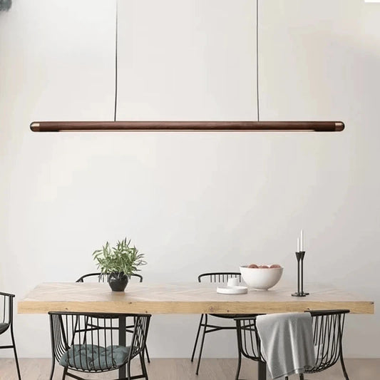Verthara Premium Black Walnut & LED Strip Pendant Light