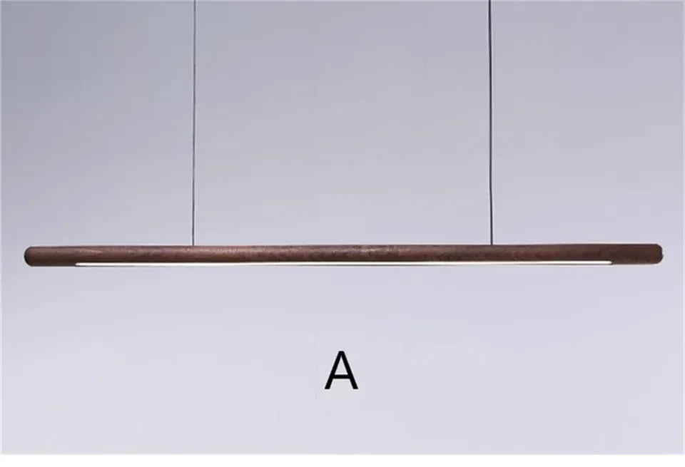 Verthara Premium Black Walnut & LED Strip Pendant Light