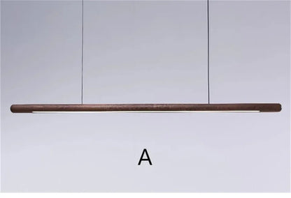 Verthara Premium Black Walnut & LED Strip Pendant Light