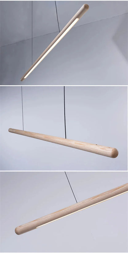 Verthara Premium Black Walnut & LED Strip Pendant Light