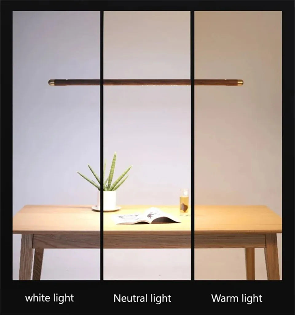 Verthara Premium Black Walnut & LED Strip Pendant Light