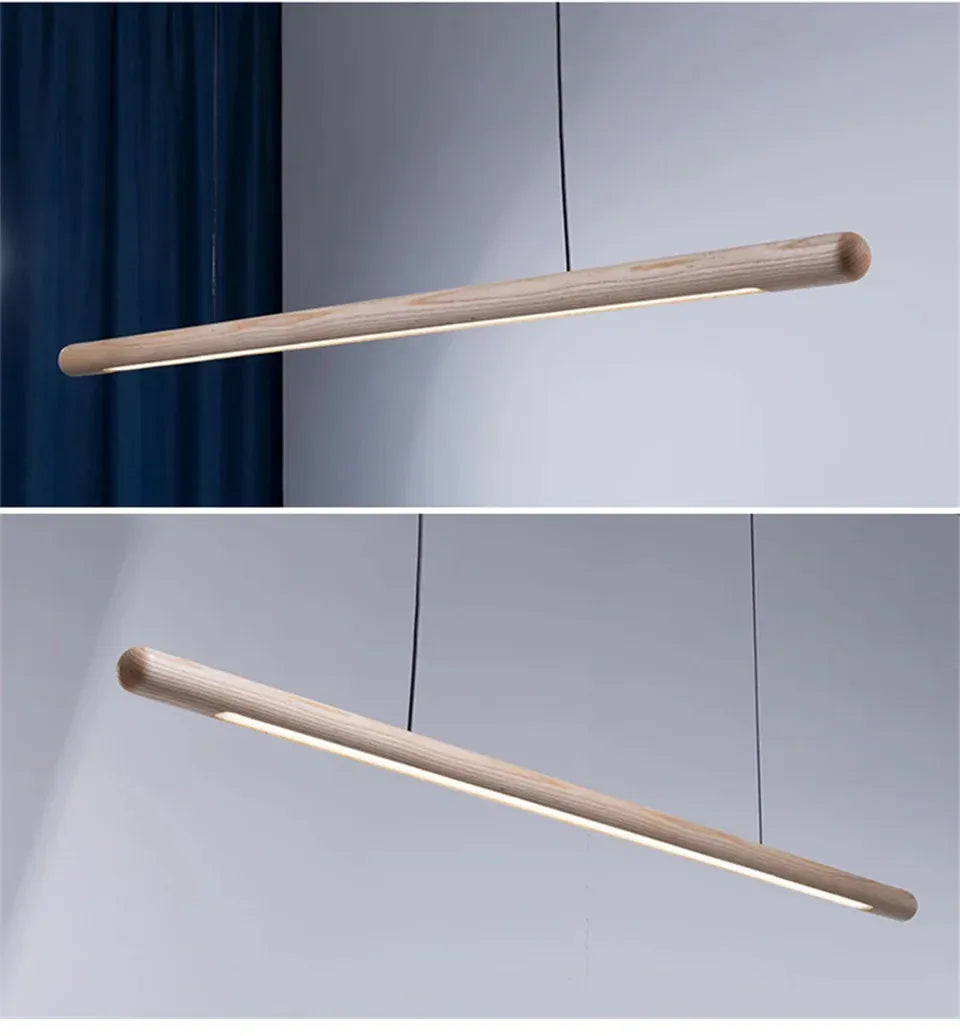 Verthara Premium Black Walnut & LED Strip Pendant Light