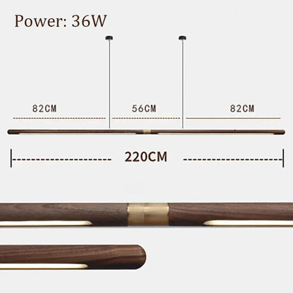 Verthara Premium Black Walnut & LED Strip Pendant Light Walnut 220cm / Cool  white