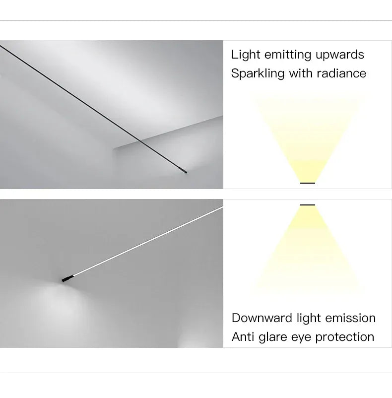 Verthara Premium Black & White Linear Skyline LED Wall Lamp