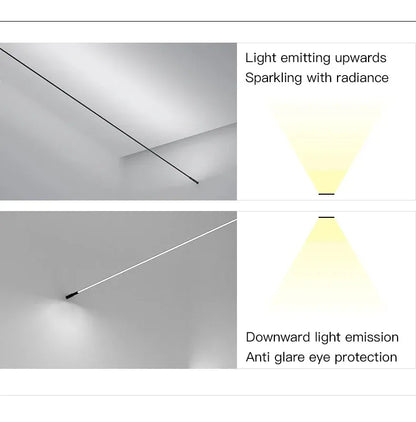 Verthara Premium Black & White Linear Skyline LED Wall Lamp