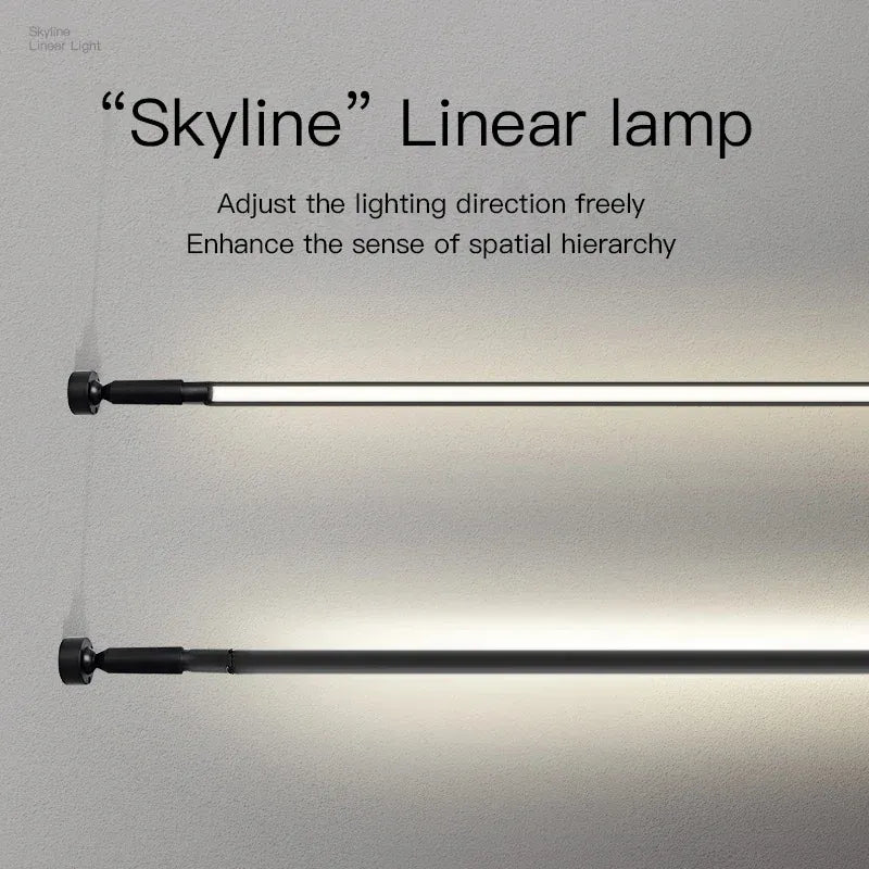 Verthara Premium Black & White Linear Skyline LED Wall Lamp