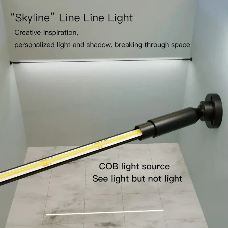 Verthara Premium Black & White Linear Skyline LED Wall Lamp