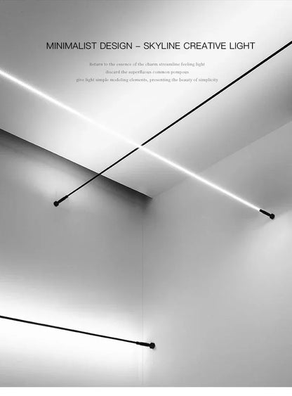 Verthara Premium Black & White Linear Skyline LED Wall Lamp
