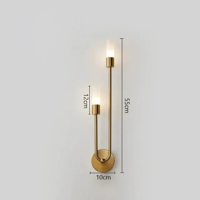 Verthara Premium Candle Shape Wall Sconce Gold color left / Cool white