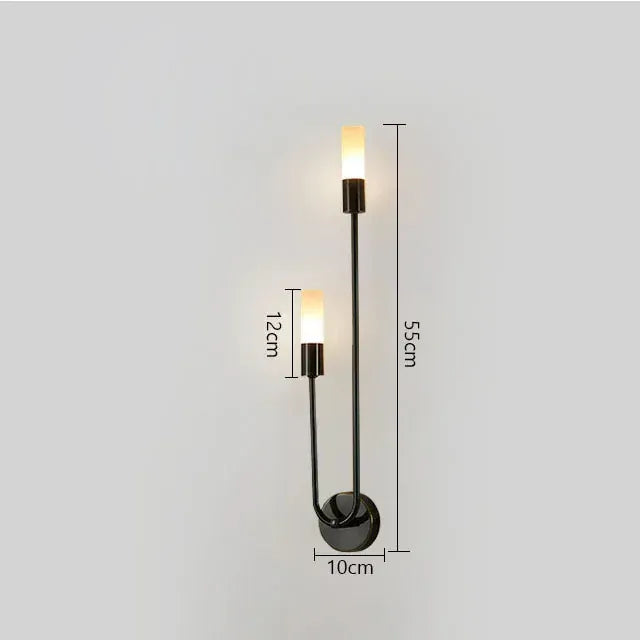 Verthara Premium Candle Shape Wall Sconce Black color left / Cool white