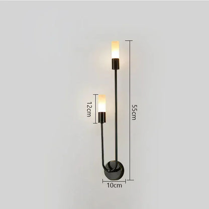 Verthara Premium Candle Shape Wall Sconce Black color left / Cool white