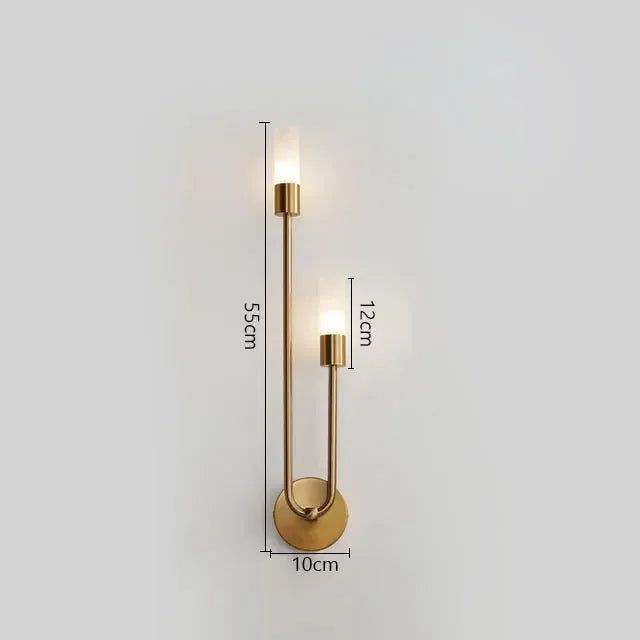 Verthara Premium Candle Shape Wall Sconce Gold color right / Cool white