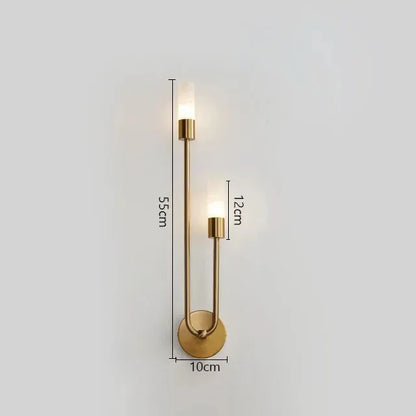 Verthara Premium Candle Shape Wall Sconce Gold color right / Cool white