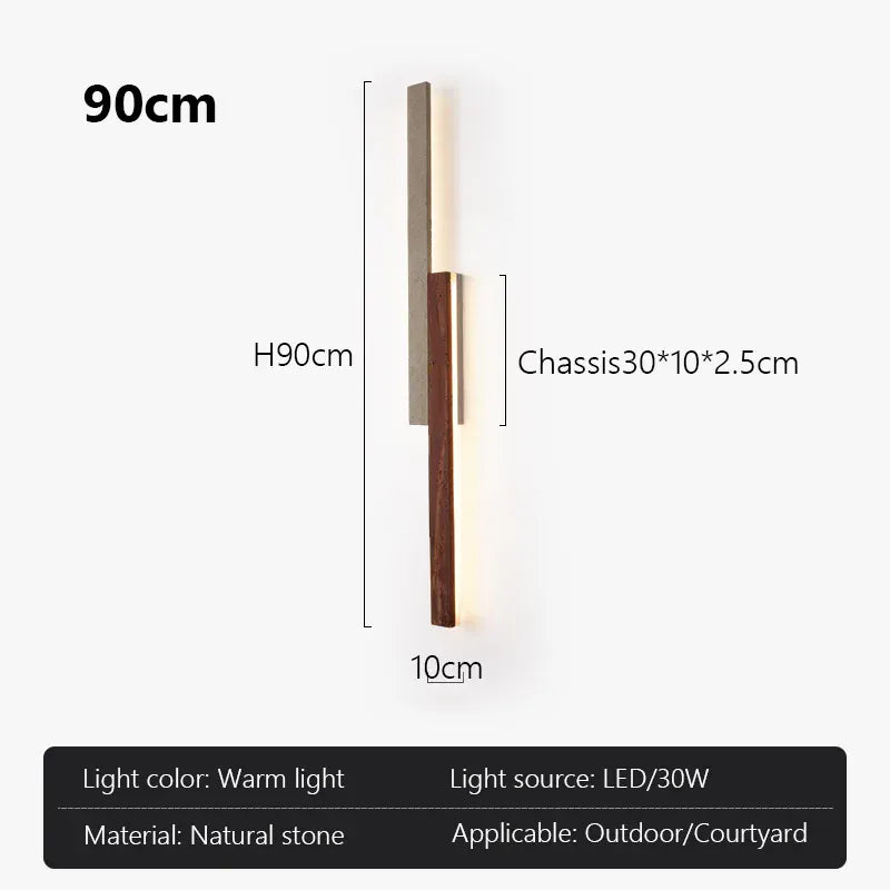 Verthara Premium Cave Stone Outdoor Linear Wall Light 90cm-30w