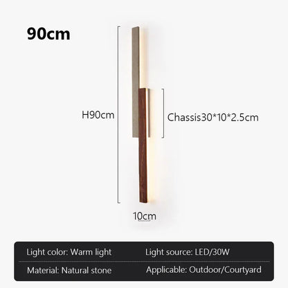 Verthara Premium Cave Stone Outdoor Linear Wall Light 90cm-30w
