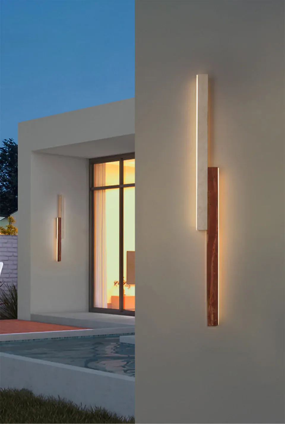 Verthara Premium Cave Stone Outdoor Linear Wall Light