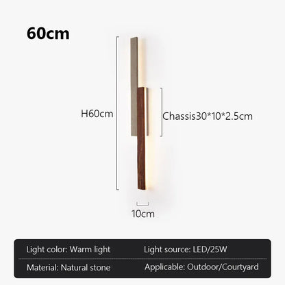 Verthara Premium Cave Stone Outdoor Linear Wall Light 60cm-25w
