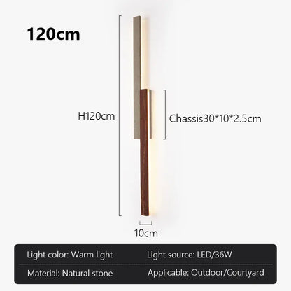 Verthara Premium Cave Stone Outdoor Linear Wall Light 120cm-36w