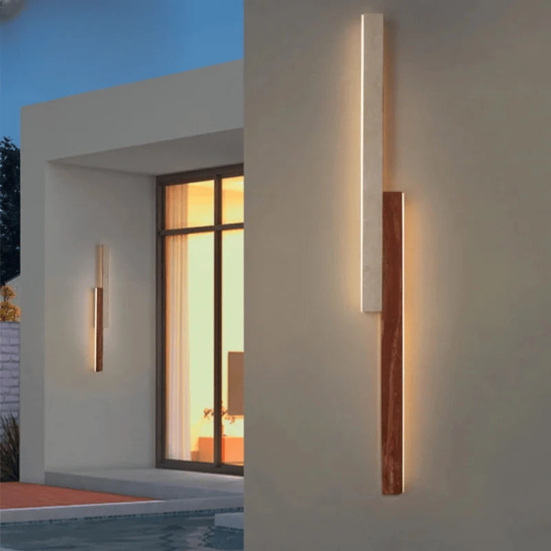 Verthara Premium Cave Stone Outdoor Linear Wall Light