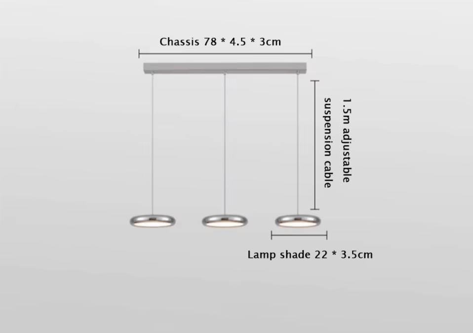 Verthara Premium Chrome Round Island Pendant Light