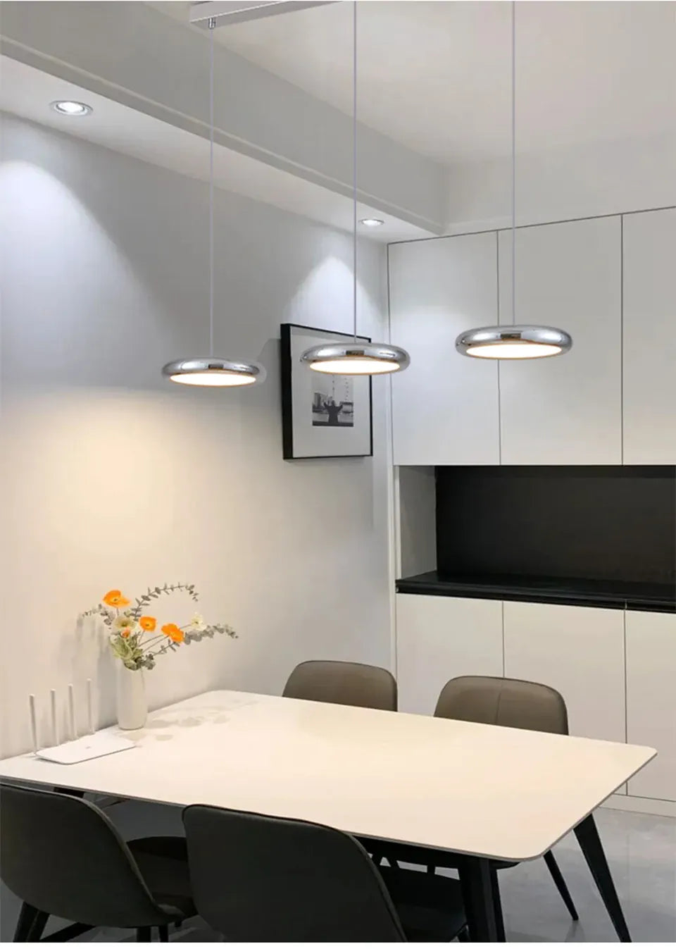 Verthara Premium Chrome Round Island Pendant Light