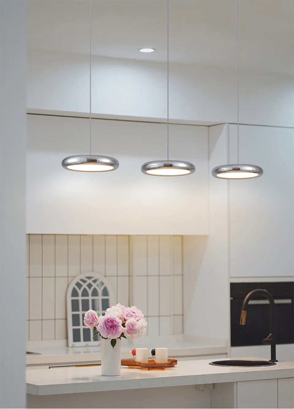 Verthara Premium Chrome Round Island Pendant Light