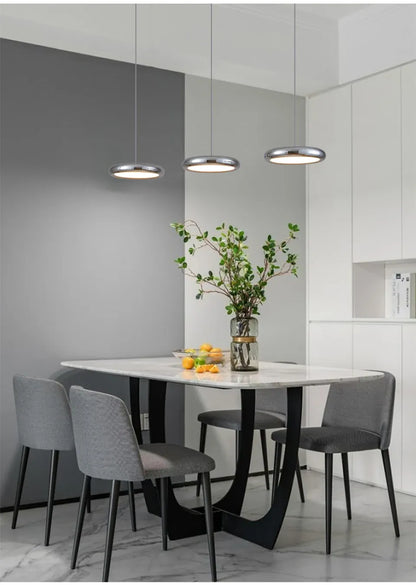 Verthara Premium Chrome Round Island Pendant Light