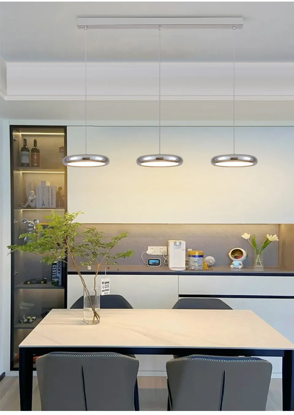 Verthara Premium Chrome Round Island Pendant Light