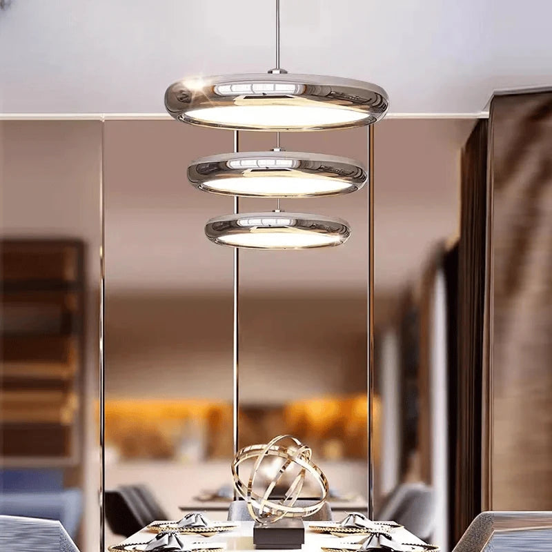 Verthara Premium Chrome Round Island Pendant Light