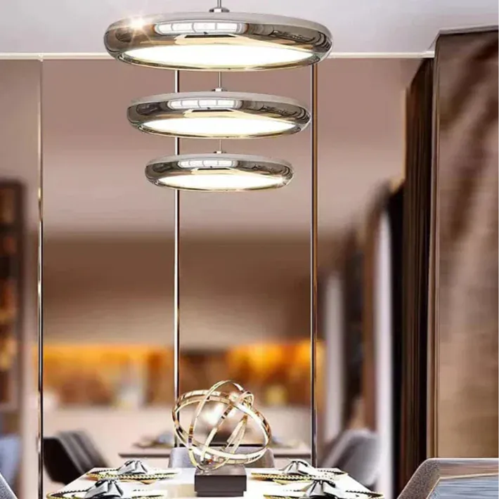 Verthara Premium Chrome Round Island Pendant Light