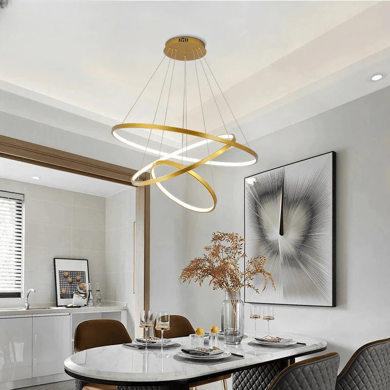 Verthara Premium Circle Ring Pendant Light Black body / 1ring 40 cm