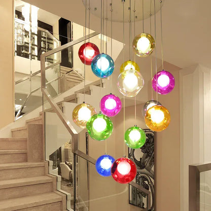 Verthara Premium Colourful Glass Bubble Chandelier