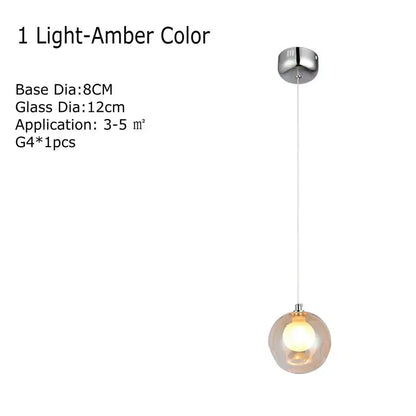 Verthara Premium Colourful Glass Bubble Chandelier Amberc / Cold White