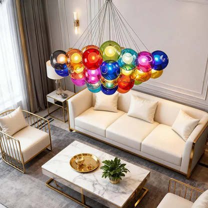 Verthara Premium Colourful Glass Bubble Chandelier