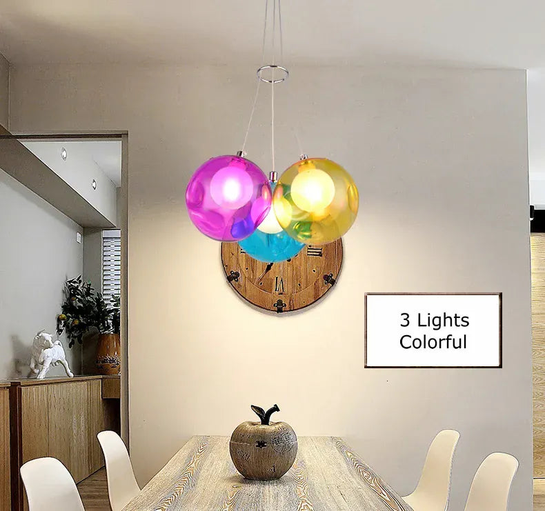 Verthara Premium Colourful Glass Bubble Chandelier