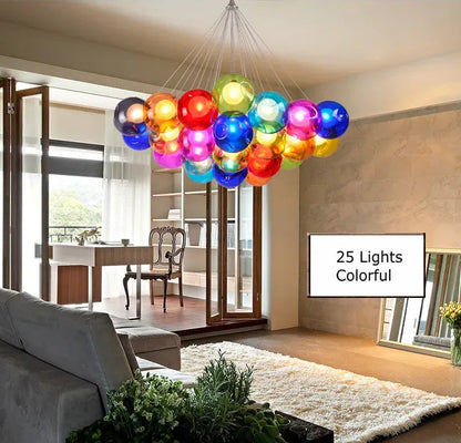 Verthara Premium Colourful Glass Bubble Chandelier