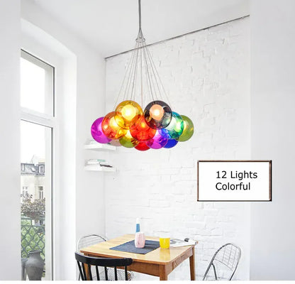 Verthara Premium Colourful Glass Bubble Chandelier