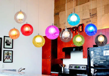 Verthara Premium Colourful Glass Bubble Chandelier