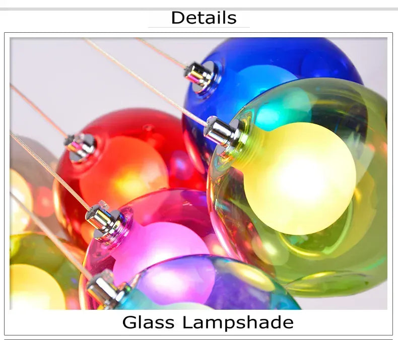 Verthara Premium Colourful Glass Bubble Chandelier