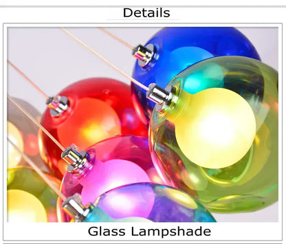 Verthara Premium Colourful Glass Bubble Chandelier