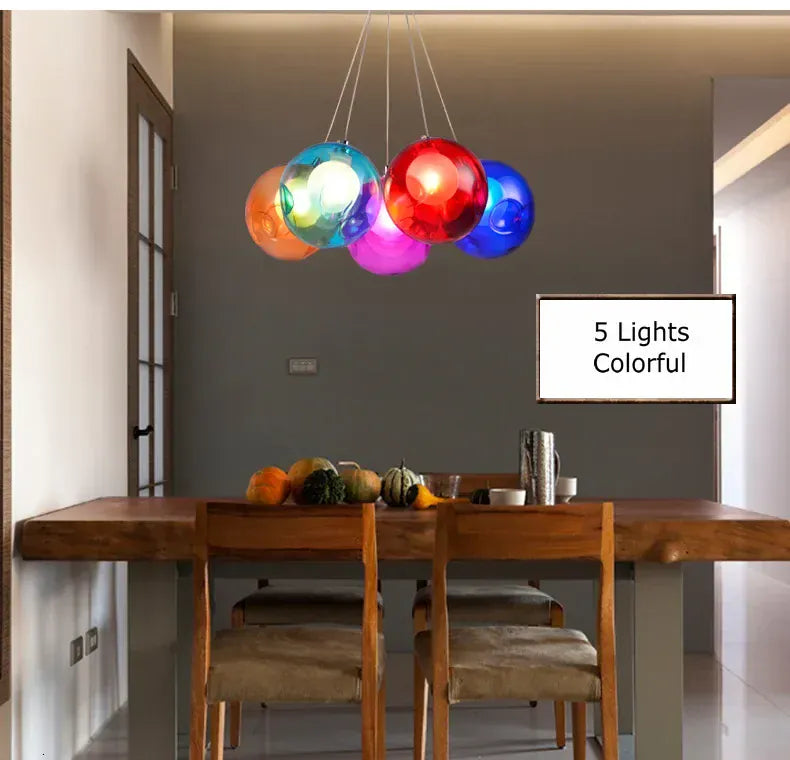 Verthara Premium Colourful Glass Bubble Chandelier