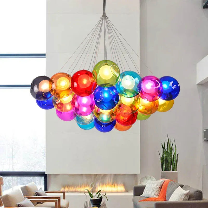Verthara Premium Colourful Glass Bubble Chandelier