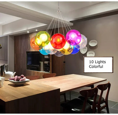 Verthara Premium Colourful Glass Bubble Chandelier