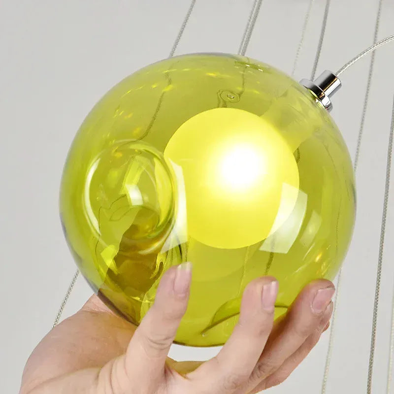 Verthara Premium Colourful Glass Bubble Chandelier