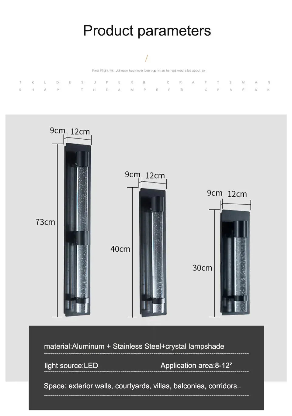 Verthara Premium Column Crystal Garden Up-Down Wall Light